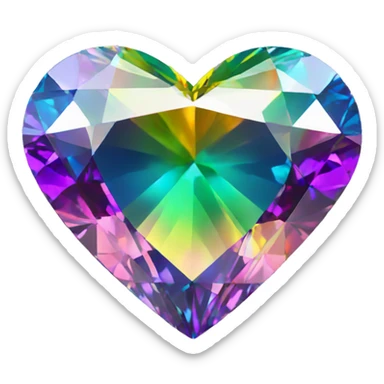 Heart shaped 56-carat rainbow diamond sticker