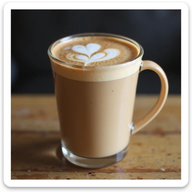 a latte, realistic style sticker