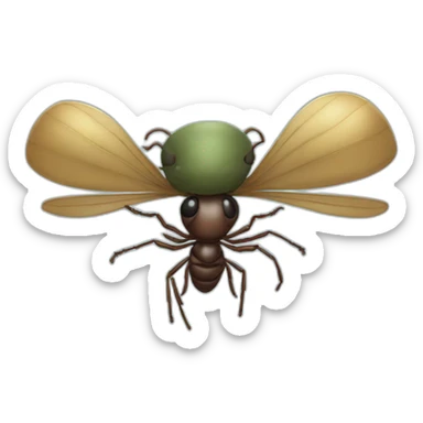 Parachuting military ant sticker