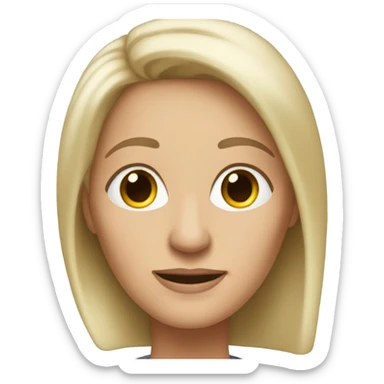 65-year-old blonde therapist no glasses straight hair sticker