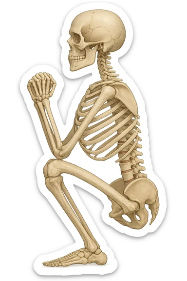 Allineamento visto anatomicamente durante uno squat tra bacino e torace sticker
