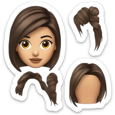 kylie jenner avec les cheuveux brun et de l'acne sticker