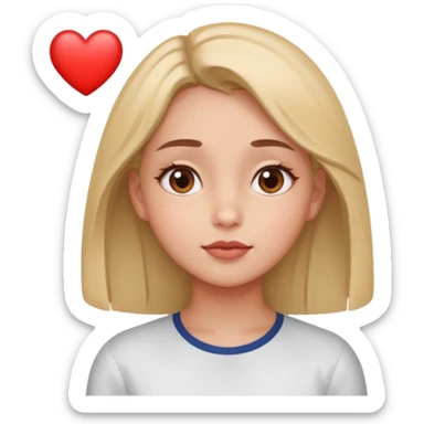 Girl looking into space day dreaming with heart eyes sticker