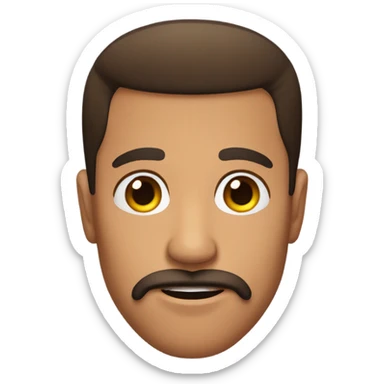 Chad face brown eyes moustache  sticker