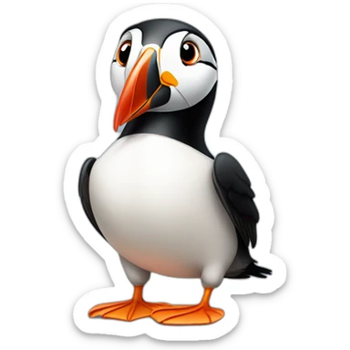 puffin mascot very sad sticker