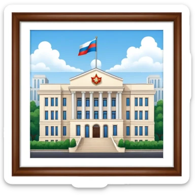 Russian embassy building.  looks realistic. Not a painting, just a building sticker