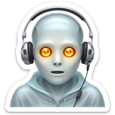 Ghost with headset sticker