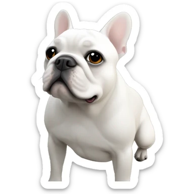 white french bulldog with black dot on forehead sticker