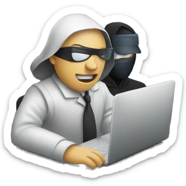 a hacker sneaking into a zoom meeting sticker