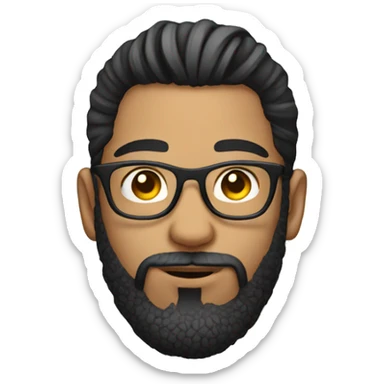 A hipster young man with a man bun sticker