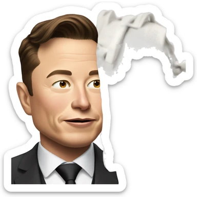 Please create an emoji of Elon Musk as a billionaire and patriot sticker