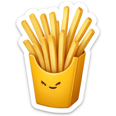 Porzione di patatine media (senza faccina) in giallo sticker