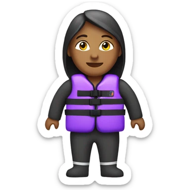 woman wearing a purple kayaking lifejacket sticker