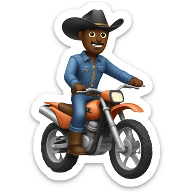 Cowboy riding dirtbike sticker