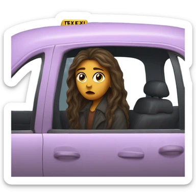 Sad girl in taxi sticker