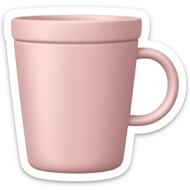 Pale pink empty ceramic coffee cup sticker