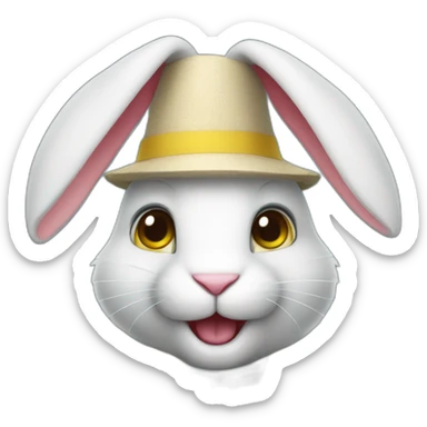 smiling rabbit dressed in a costume with colors inspired by the Ukrainian flag sticker
