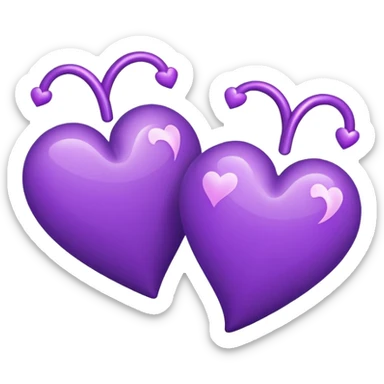 Two Purple Hearts swirling sticker