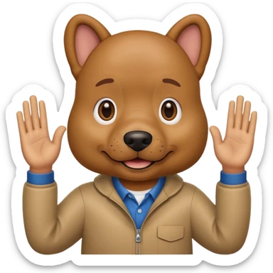 Que dawg with hands up sticker