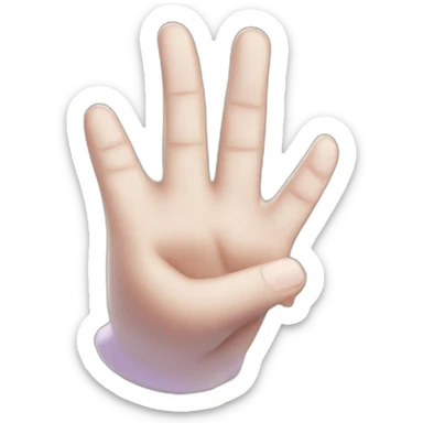 white girl showing three fingers up sticker