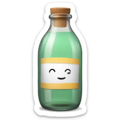 glass bottle with message sticker