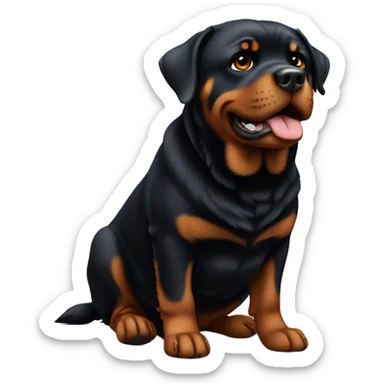 rottweiler wondering face to the side sticker