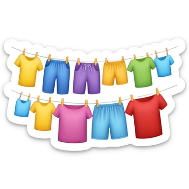 colorful laundry drying line sticker
