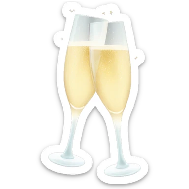 Sparkling champagne glasses clinking sticker