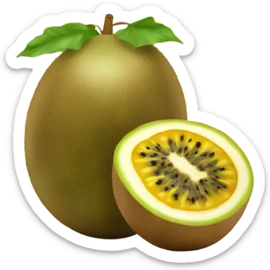 kiwi and passion fruit standing next to each other sticker