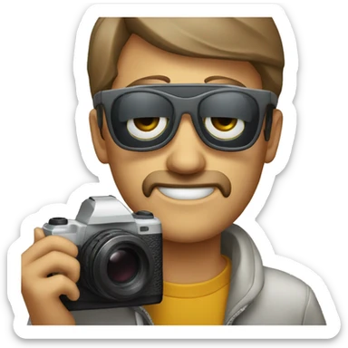 BLIND MAN whith photocamera sticker