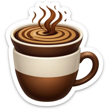 plain Coffee without Saucer, Brown Cup, no saucer. sticker