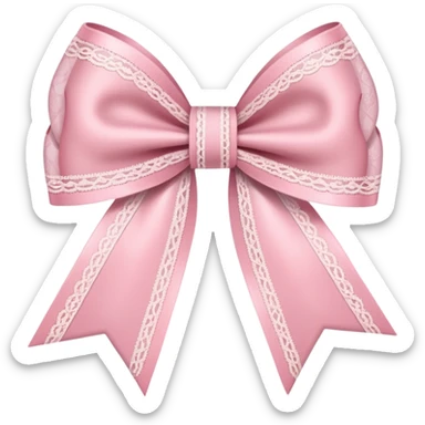 a baby pink lace ribbon bow sticker