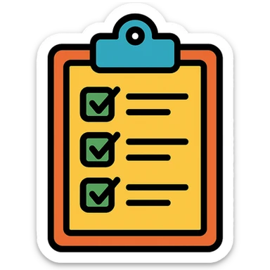 clipboard with list sticker