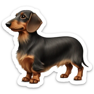 wire haired dachshund boar long beard sticker