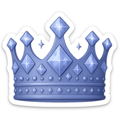 Make the purple crown look even more 3D and realistic with color #7986cb, sparkling diamonds, elegant and majestic style, in the style of apple emojis. Remove the background. sticker