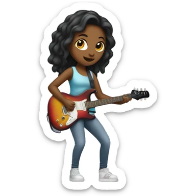 girl who plays electic guitar sticker