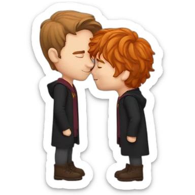 Emoji Harry potter kissing Ron Wesley sticker