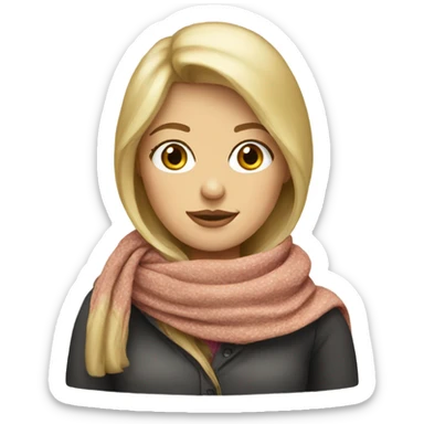 Blonde woman with babushka scarf sticker