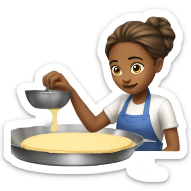 Girl making crepe sticker