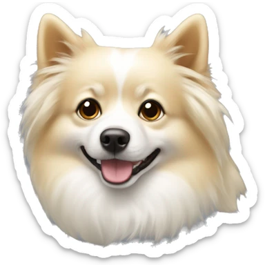 White and blonde spitz sticker