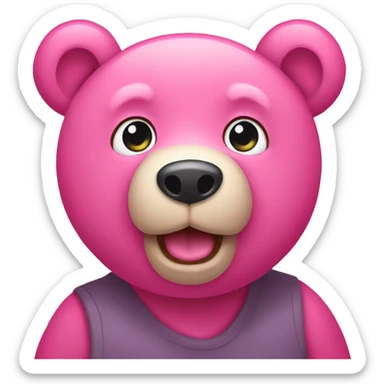 Pink bear emoji  sticker