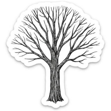 line drawing tree sticker