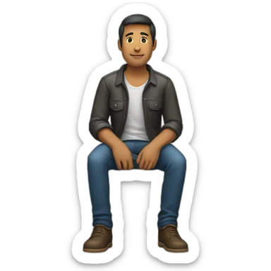 Homme assis sur homme sticker