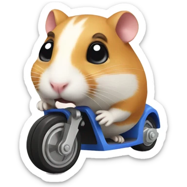 hamster on motorroller sticker