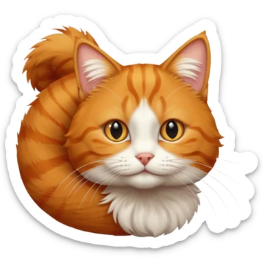 Make me a orange tabby cat with a white chin and a bit of white on the end of his tail sticker