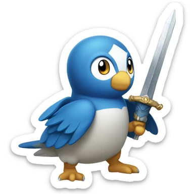 Piplup with a sword sticker