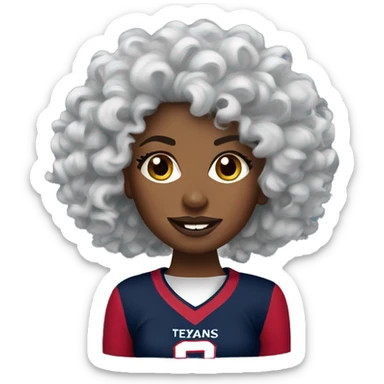 HOUSTON TEXANS woman with curly hair  sticker