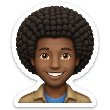 Black men hairstyle afro sticker
