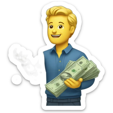 swedish-man-making-it-rain-dollar-bills sticker