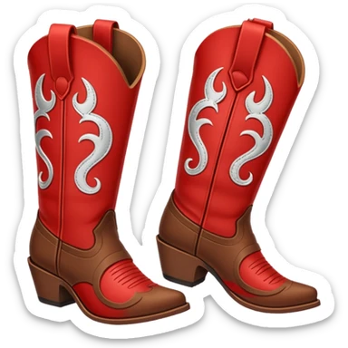 Red and brown cowgirl boots emoji sticker